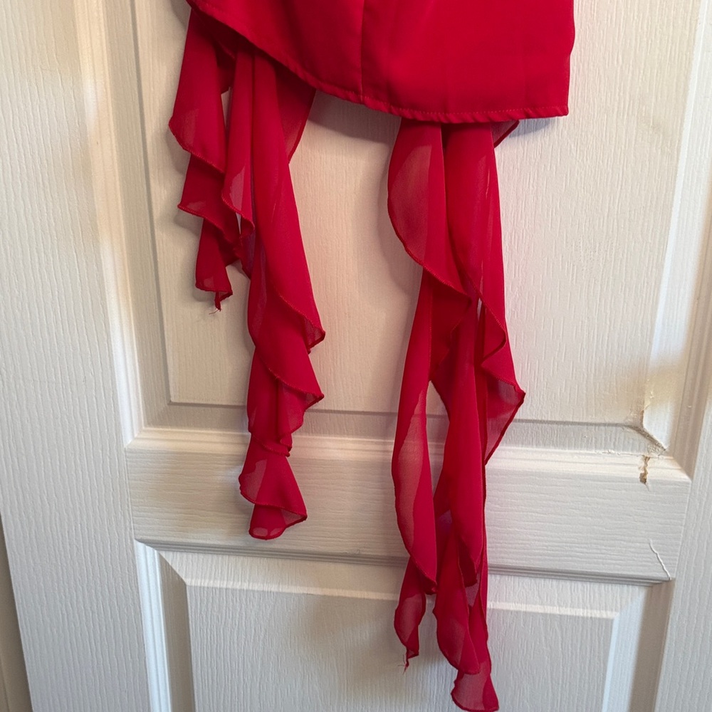Pretty Little Thing Red Ruffle Dress - Picture 9 of 9